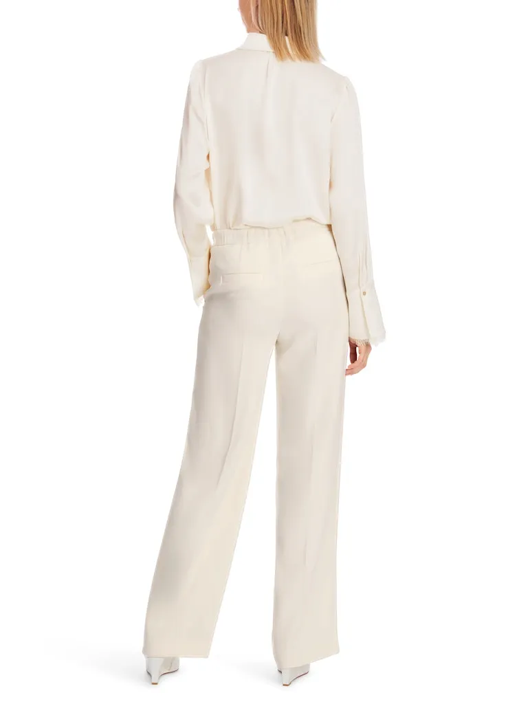 Bright Ecru Washington Wide Leg Tailored Pants