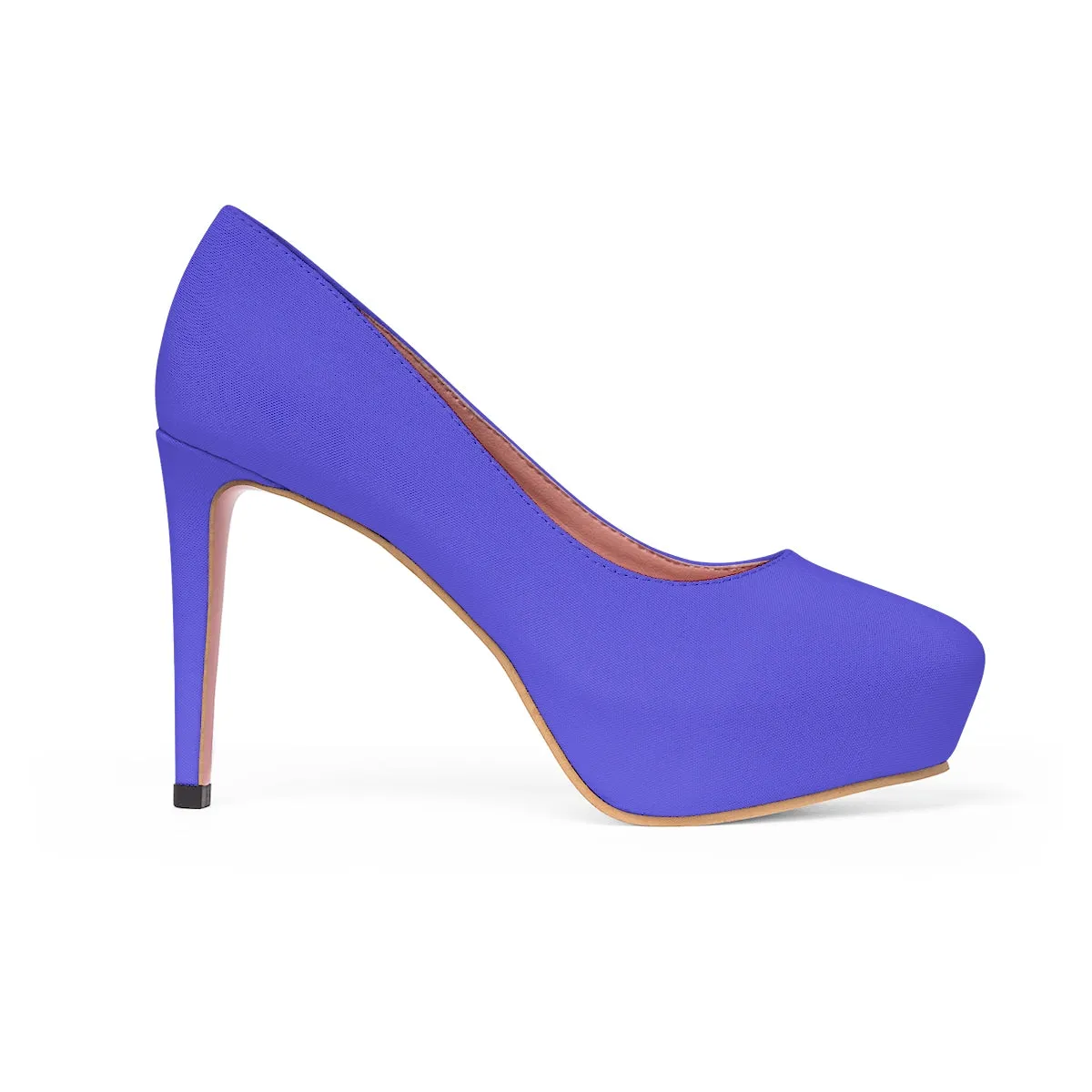 Bright Purple Heels, Solid Color Print Luxury Best Women's Platform Heels (US Size: 5-11)