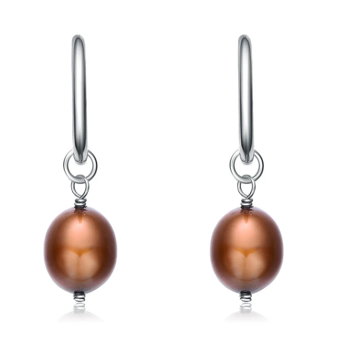 Brigitte Burgundy Pearl Drop Earrings