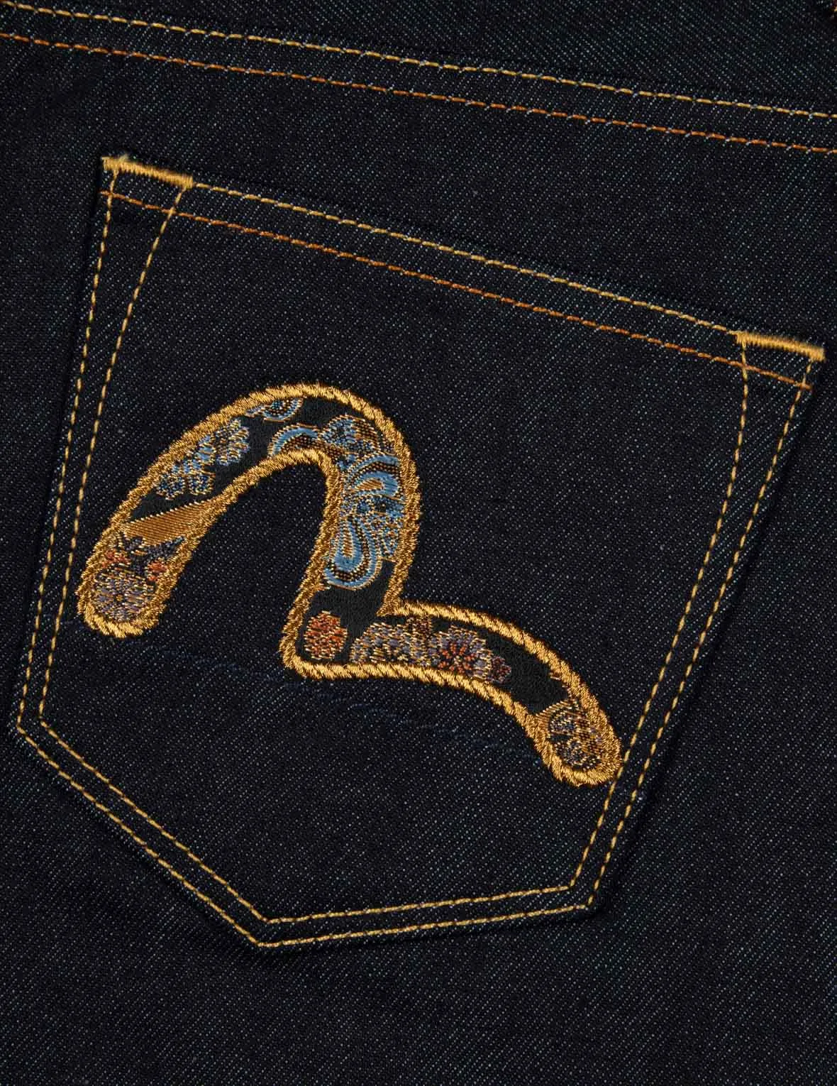 Brocade Appliqué Seagull Relax Fit Jeans