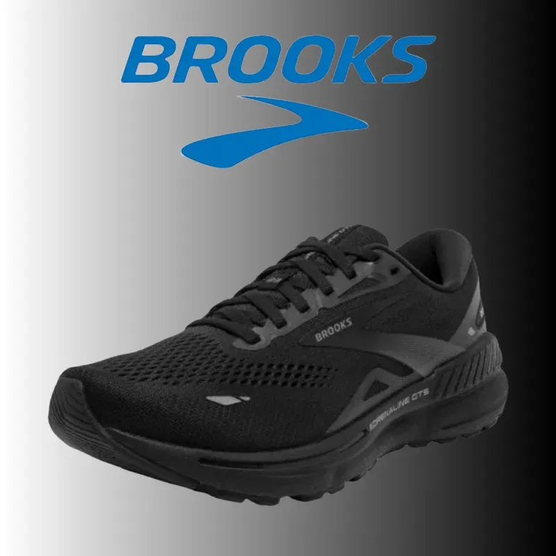 BROOKS Black Running Shoes Lightweight Shock-absorbing Non-slip Sneakers Cushioning Student Body Test Soft-soled Sneakers