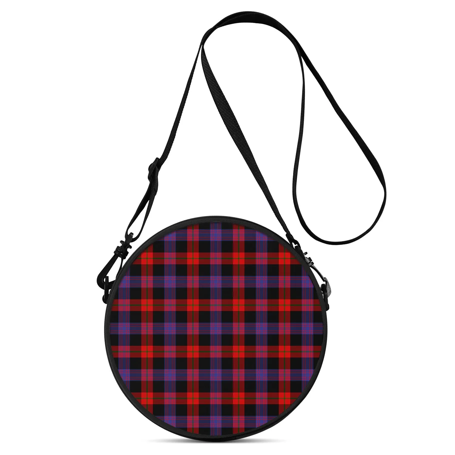 Broun Modern Tartan Round Satchel Bags