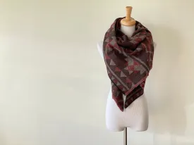 Brown, beige and orange Triangle Scarf