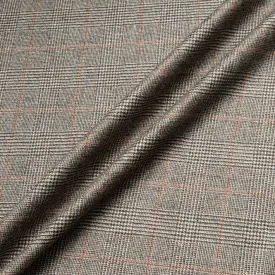 Brown Checkered Wool & Cashmere Suiting