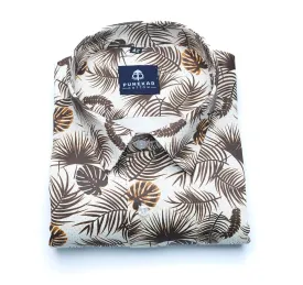 Brown Color Leaf printed Shirt For Men