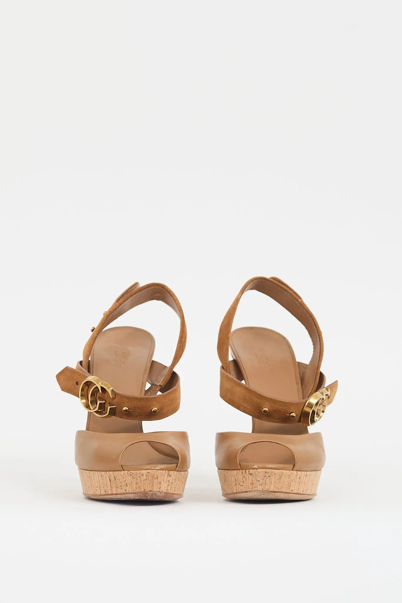 Brown Double GG Platform Heel