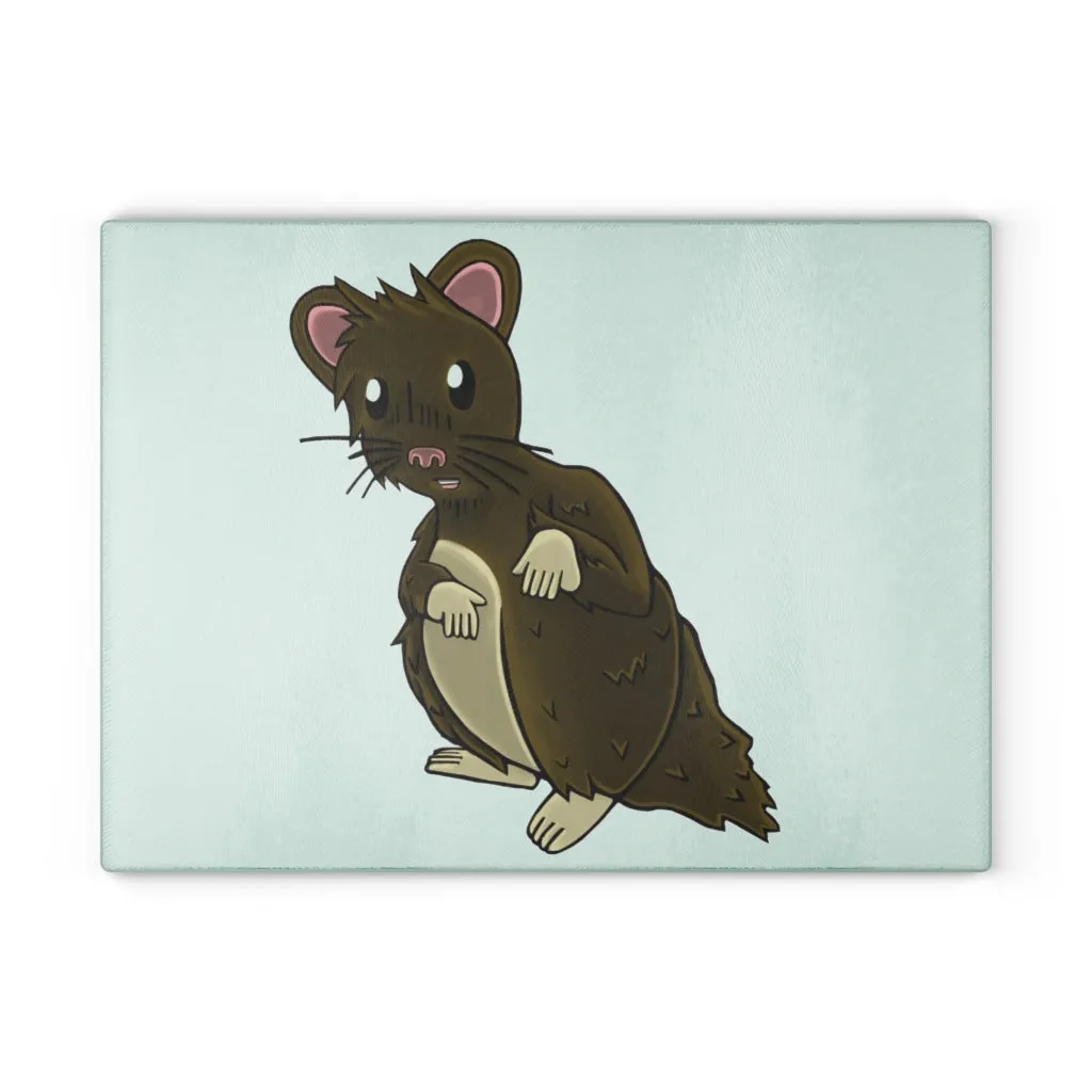 Brown Hamster Glass Cutting Board