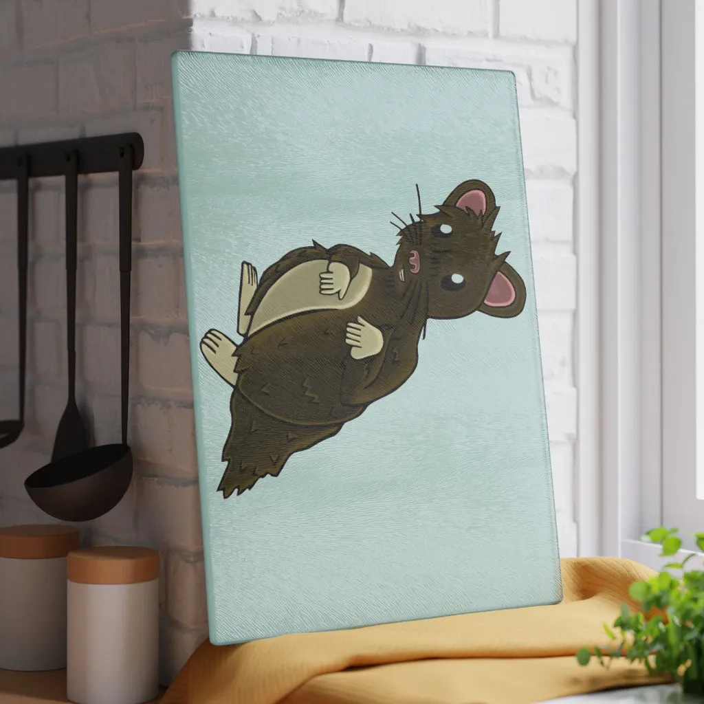 Brown Hamster Glass Cutting Board