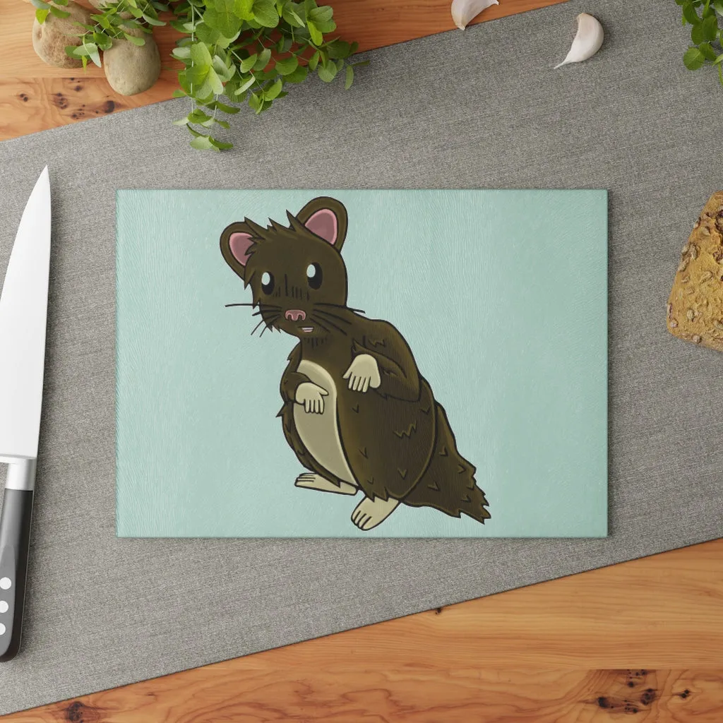 Brown Hamster Glass Cutting Board