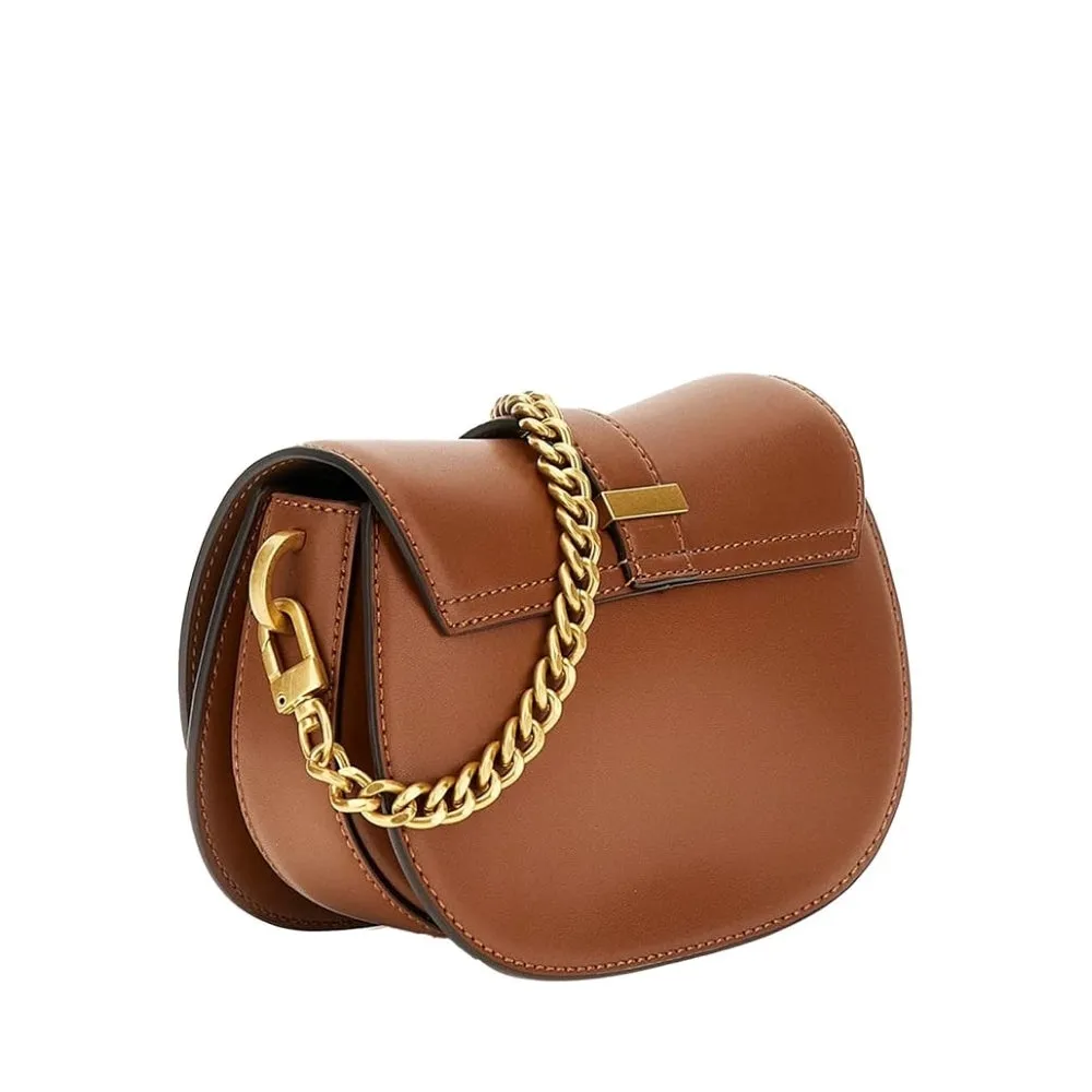 Brown Kuba Mini Crossbody Flap Bag