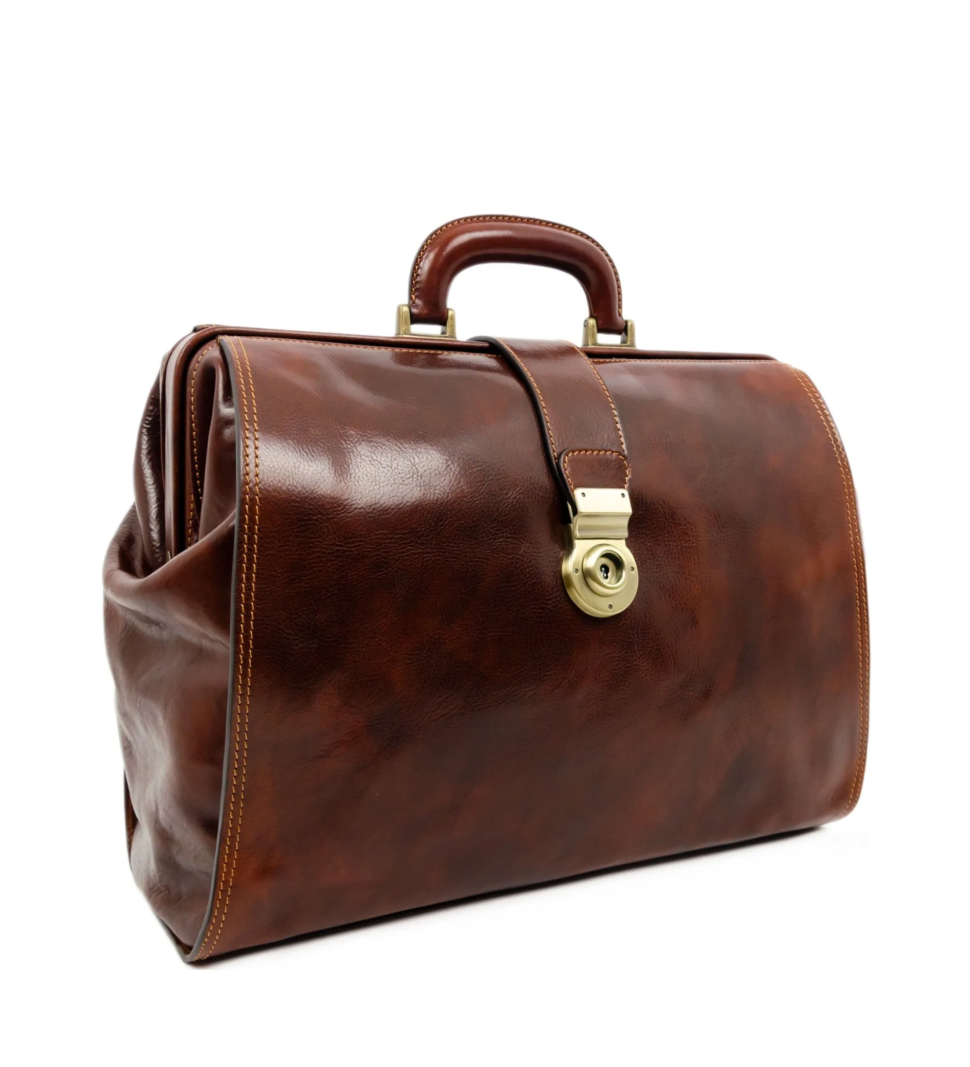 Brown Large Leather Doctor Bag for Women - Mrs Dalloway