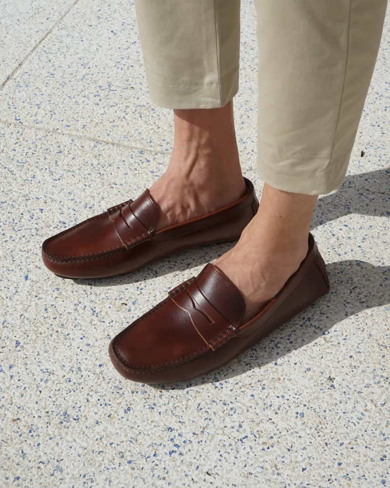 Brown Leather Driving Shoes