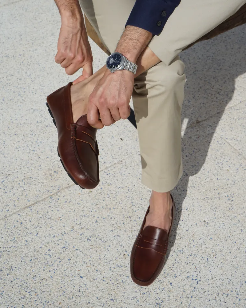 Brown Leather Driving Shoes