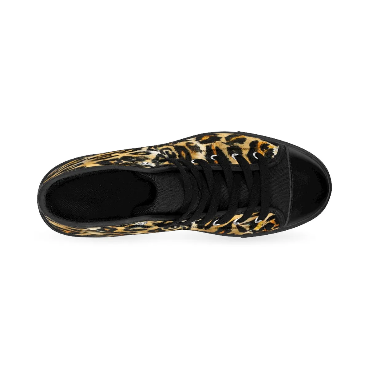 Brown Leopard Men's Sneakers, Best Leopard Animal Print Men's High Top Tennis Shoes