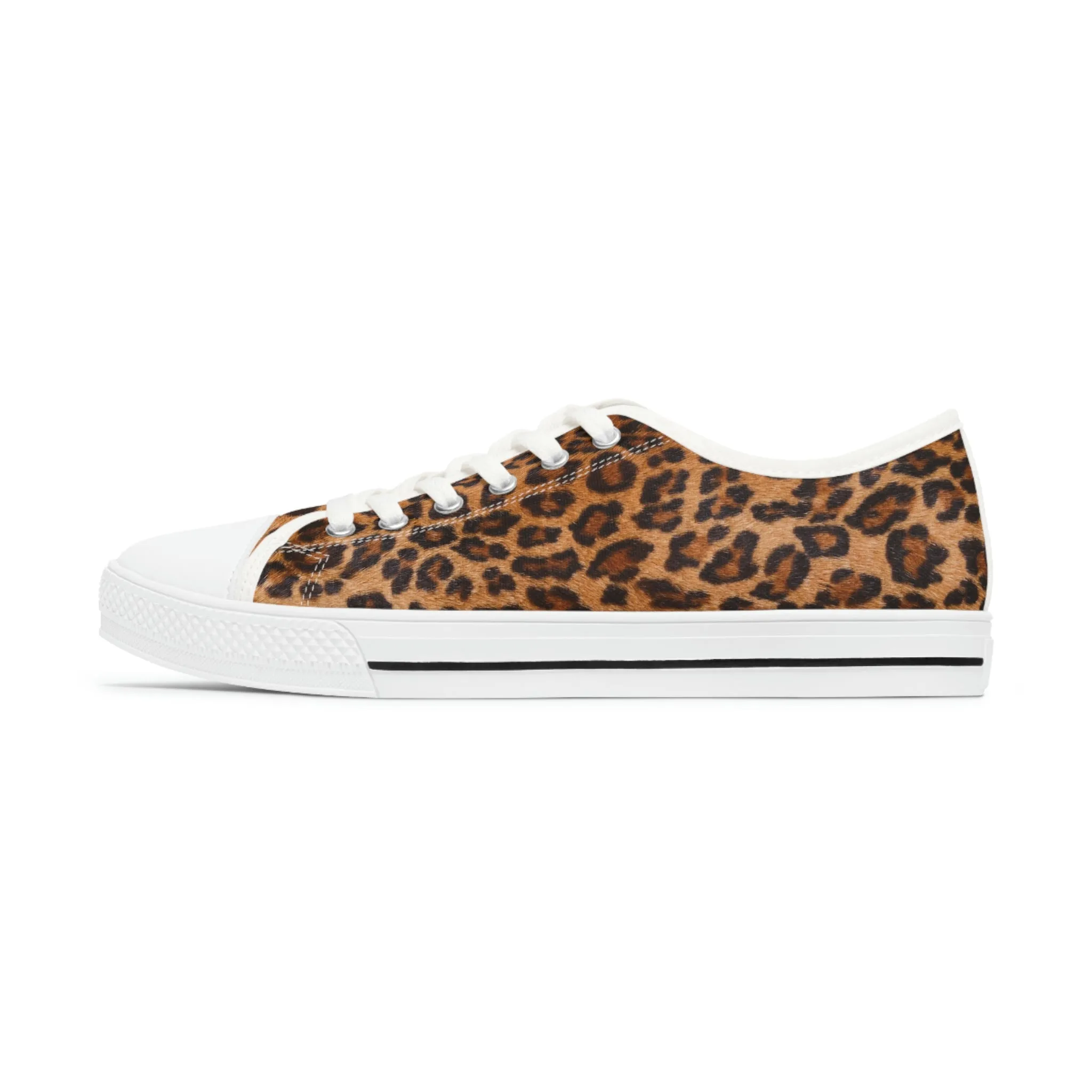 Brown Leopard Print Ladies' Sneakers, Leopard Animal Print Best Designer Women's Low Top Sneakers (US Size: 5.5-12)