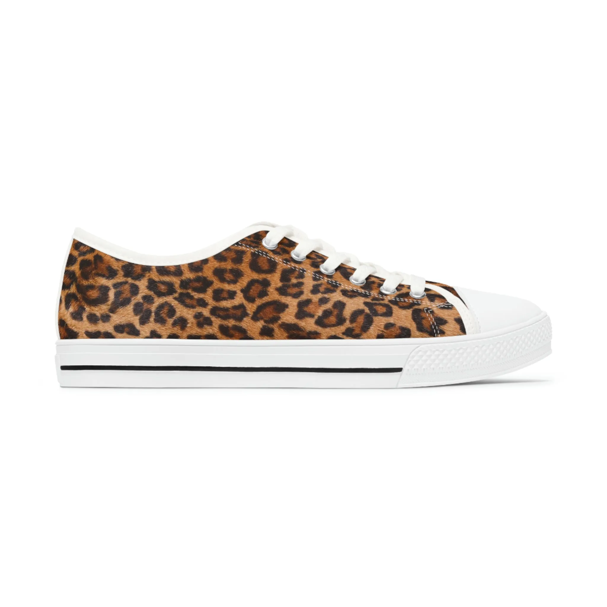 Brown Leopard Print Ladies' Sneakers, Leopard Animal Print Best Designer Women's Low Top Sneakers (US Size: 5.5-12)