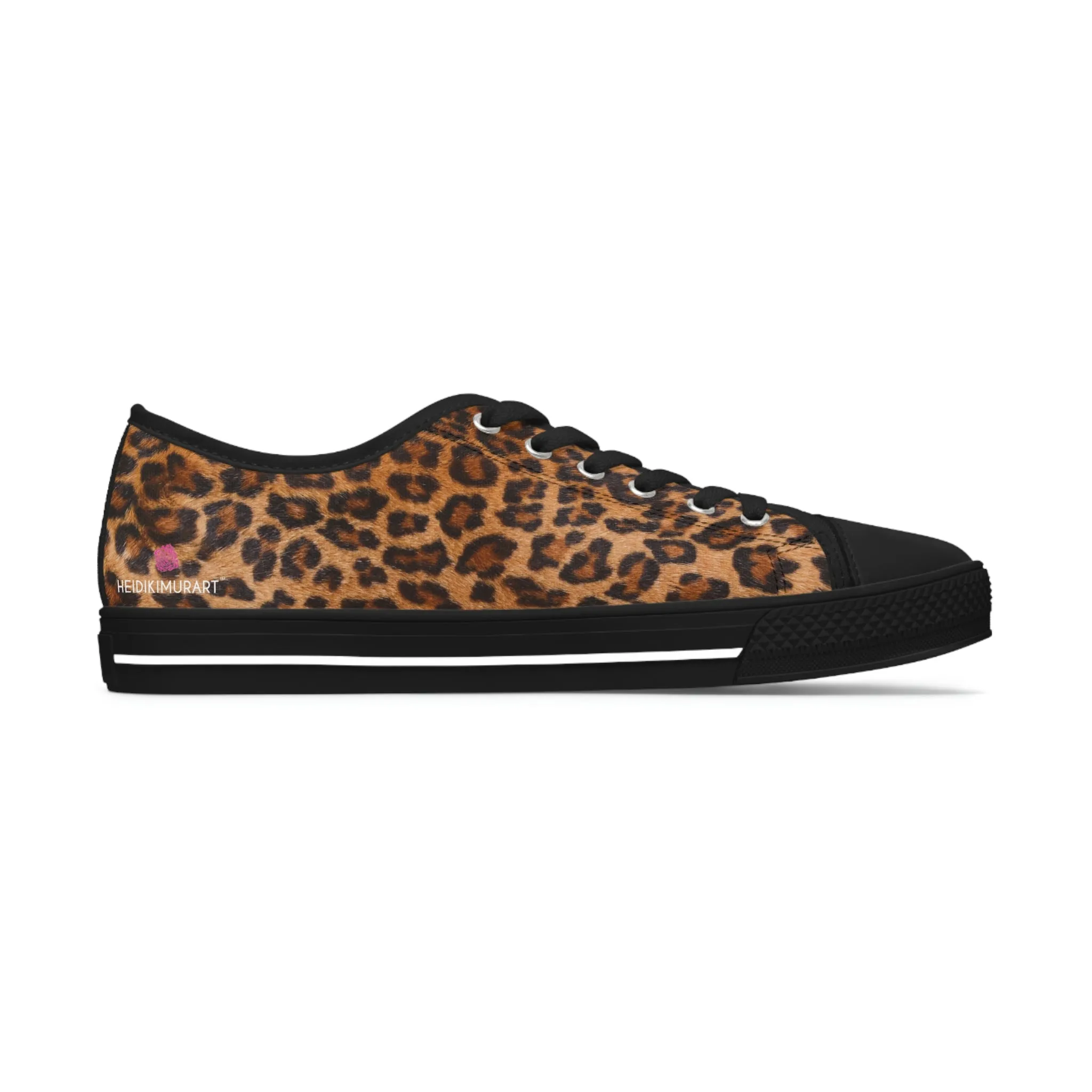 Brown Leopard Print Ladies' Sneakers, Leopard Animal Print Best Designer Women's Low Top Sneakers (US Size: 5.5-12)