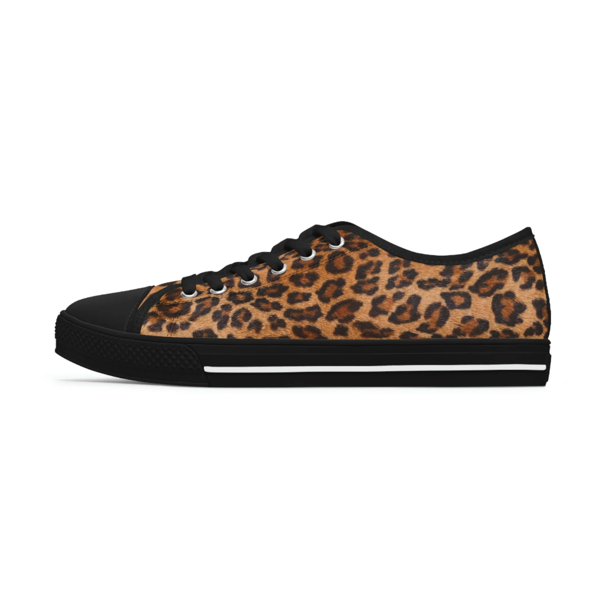 Brown Leopard Print Ladies' Sneakers, Leopard Animal Print Best Designer Women's Low Top Sneakers (US Size: 5.5-12)