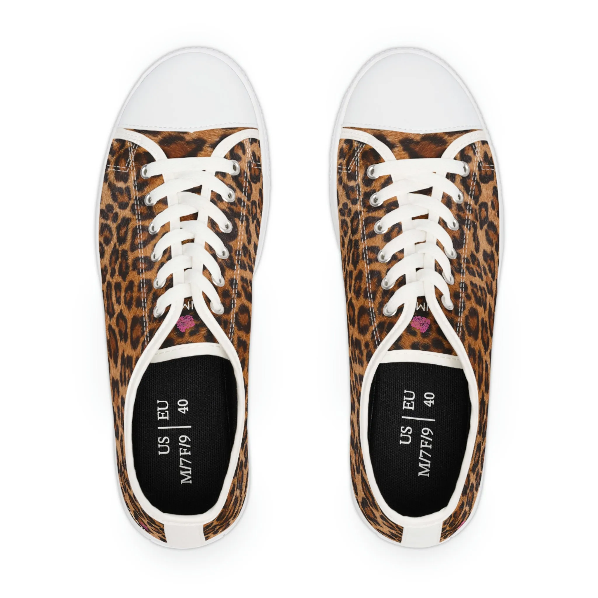 Brown Leopard Print Ladies' Sneakers, Leopard Animal Print Best Designer Women's Low Top Sneakers (US Size: 5.5-12)