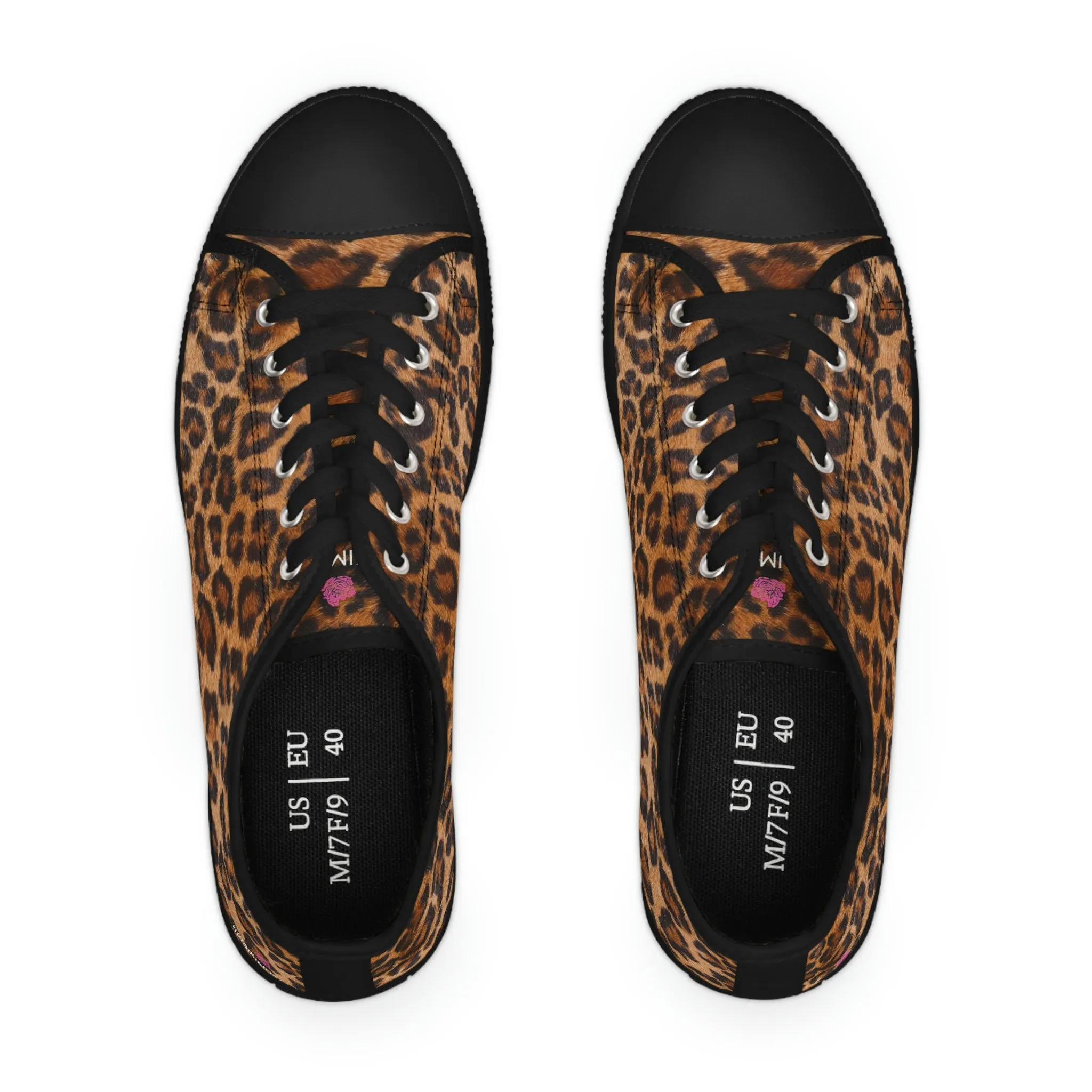 Brown Leopard Print Ladies' Sneakers, Leopard Animal Print Best Designer Women's Low Top Sneakers (US Size: 5.5-12)