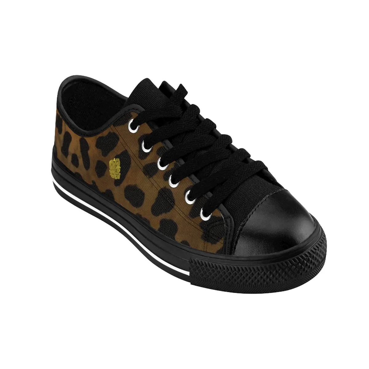 Brown Leopard Print Sneakers, Animal Print Women's Fashion Canvas Sneakers (US Size: 6-12)