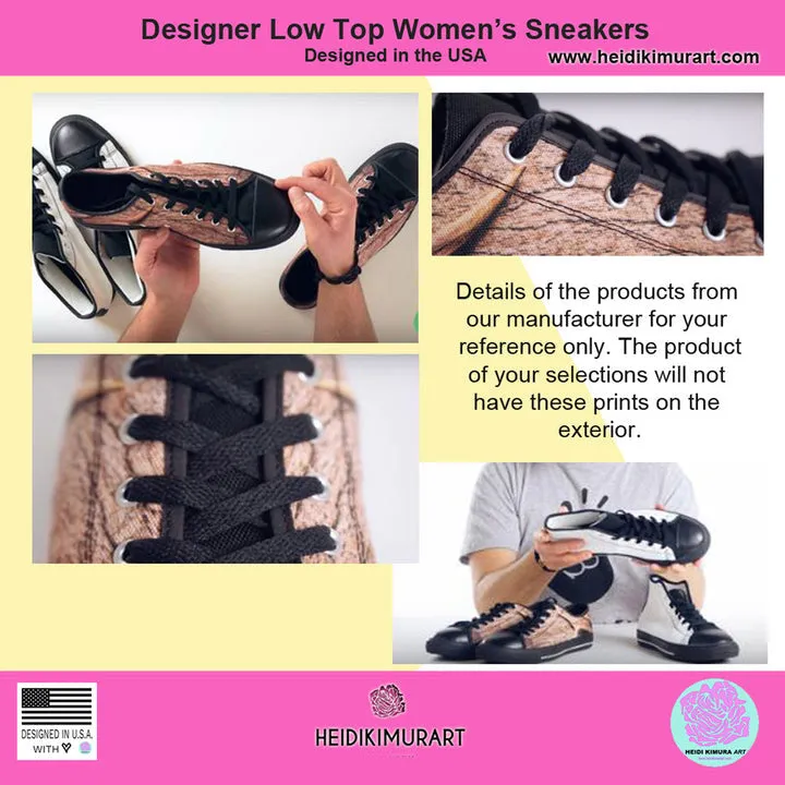 Brown Leopard Print Women's Sneakers, Brown Animal Print Fashion Tennis Canvas Shoes For Ladies