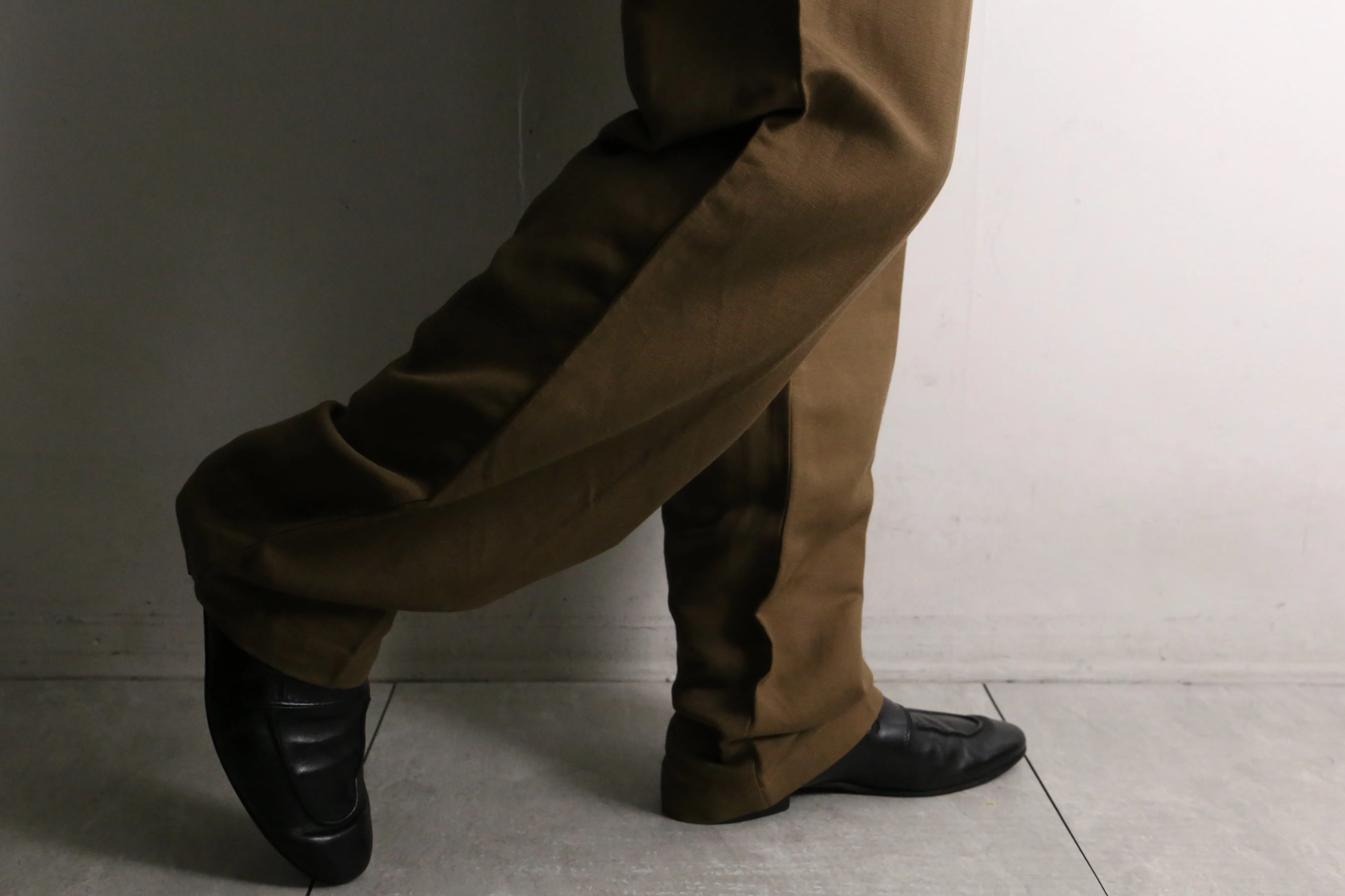 brown linen × rayon easy pants