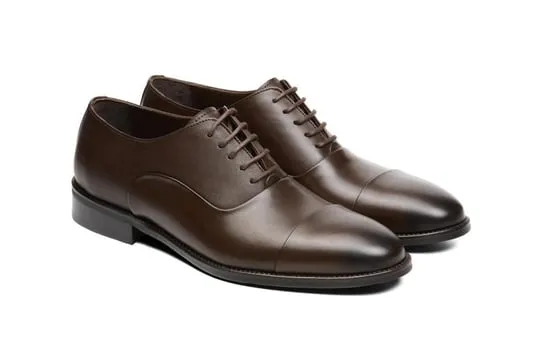 Brown Matte Leather Oxford Shoes SCB-227