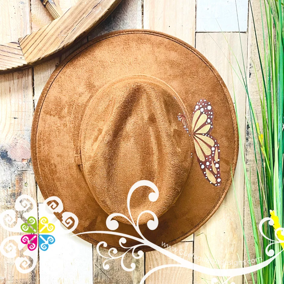 Brown Monarchs - Hand Painted Fall Hat