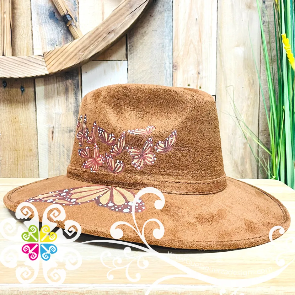 Brown Monarchs - Hand Painted Fall Hat