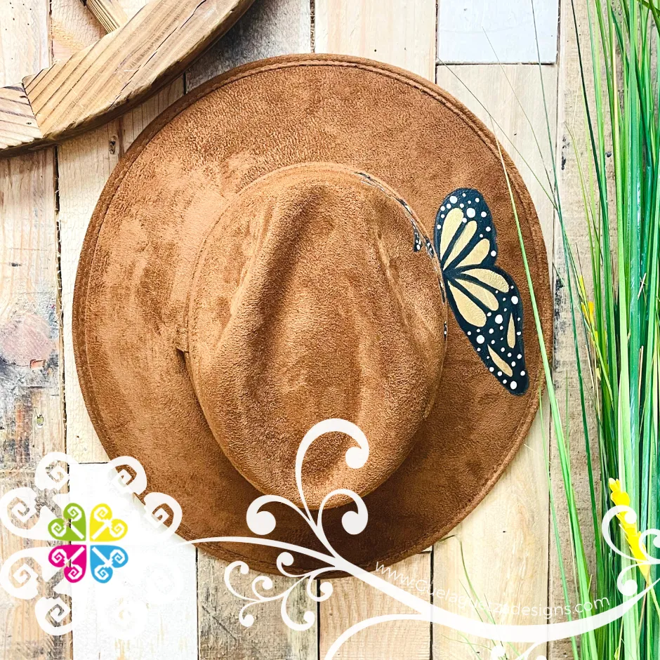 Brown Monarchs - Hand Painted Fall Hat