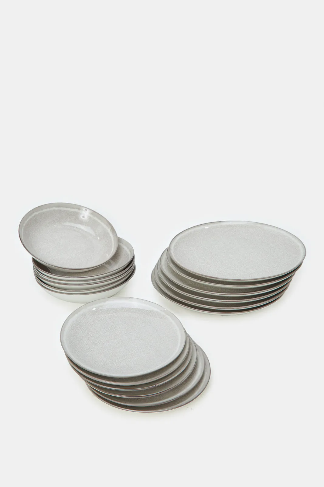 Brown Plain Dinner Set (18 Piece)