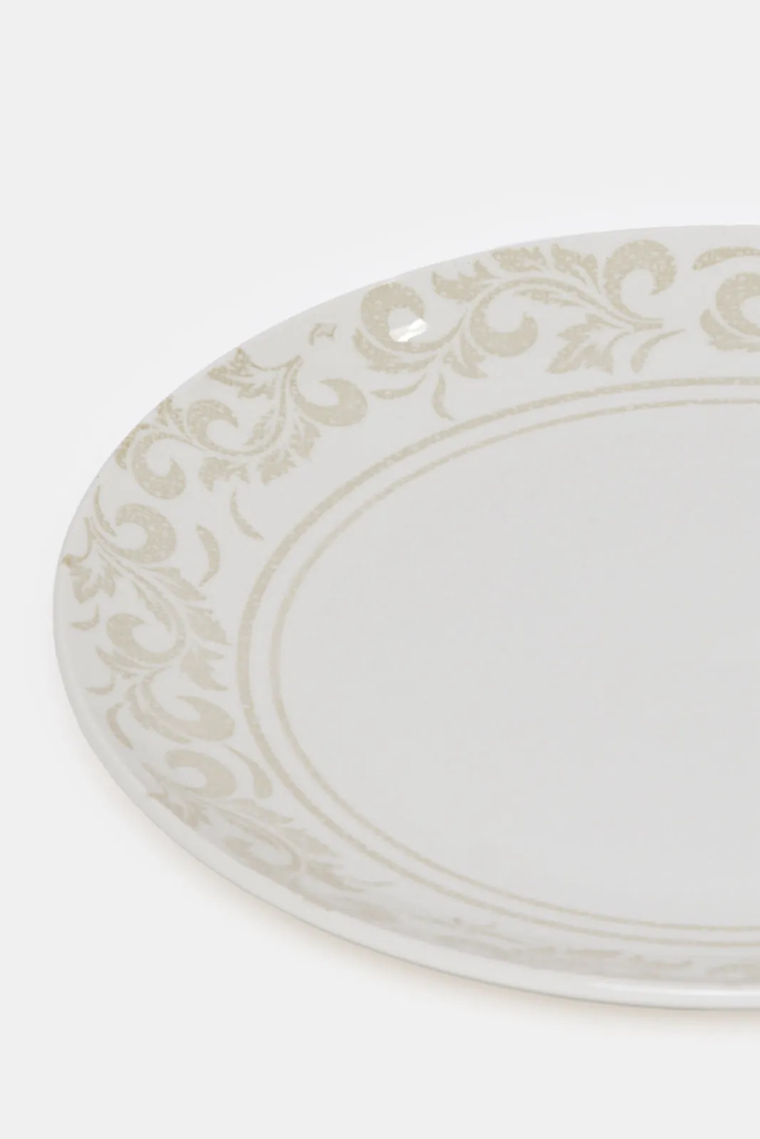 Brown Round Floral Dinner Set (18 Piece)