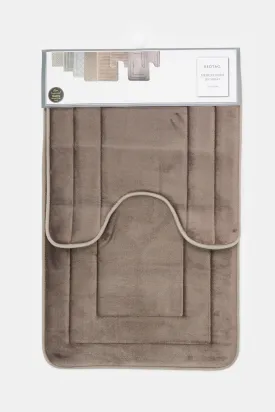 Brown Russell Memory Foam Bath Mat Set (2 Piece)