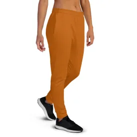 Brown Women's Joggers, Solid Color Premium Slim Fit Soft Lightweight Sweatpants-Made in EU