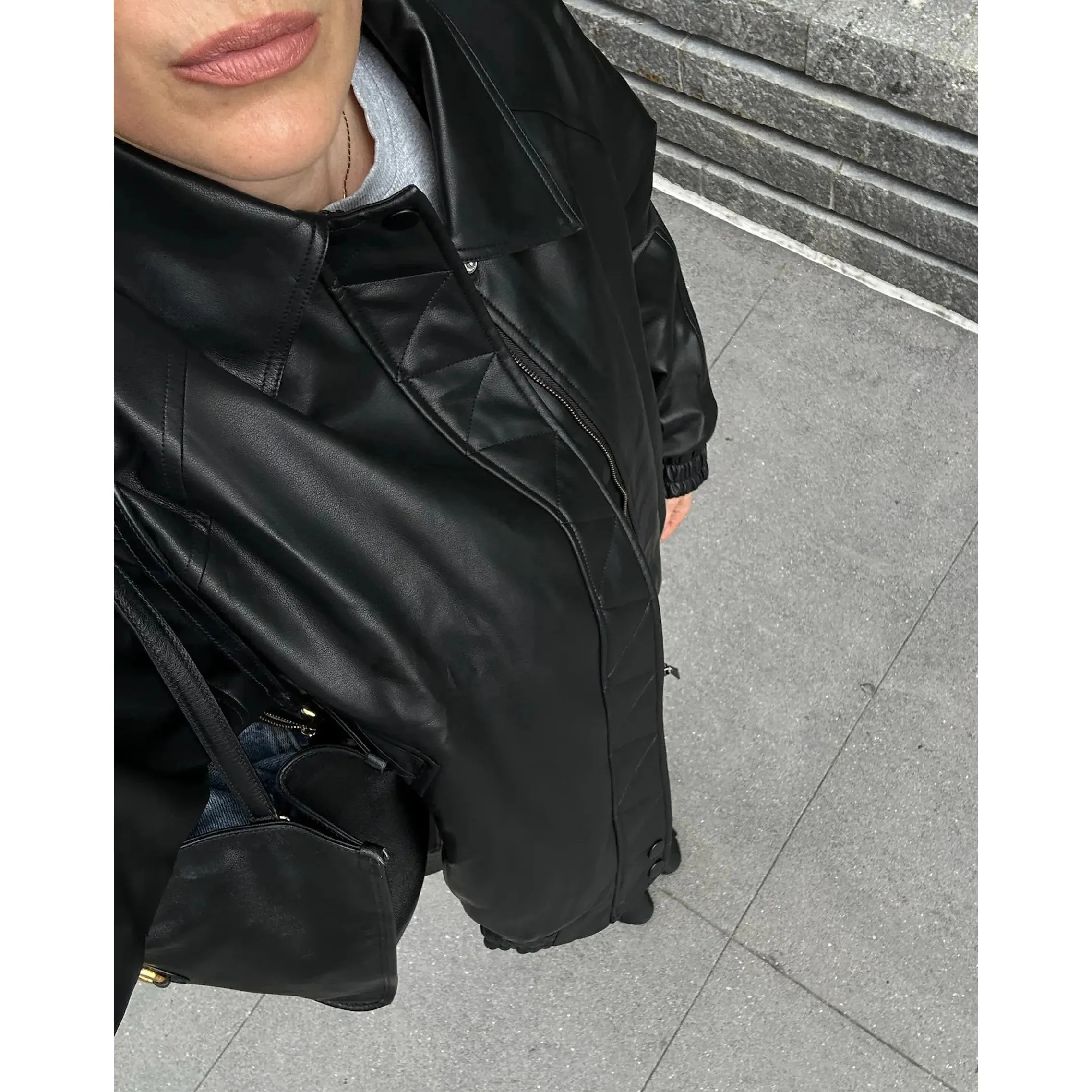 Brunette the Label Christine Vegan Leather Bomber