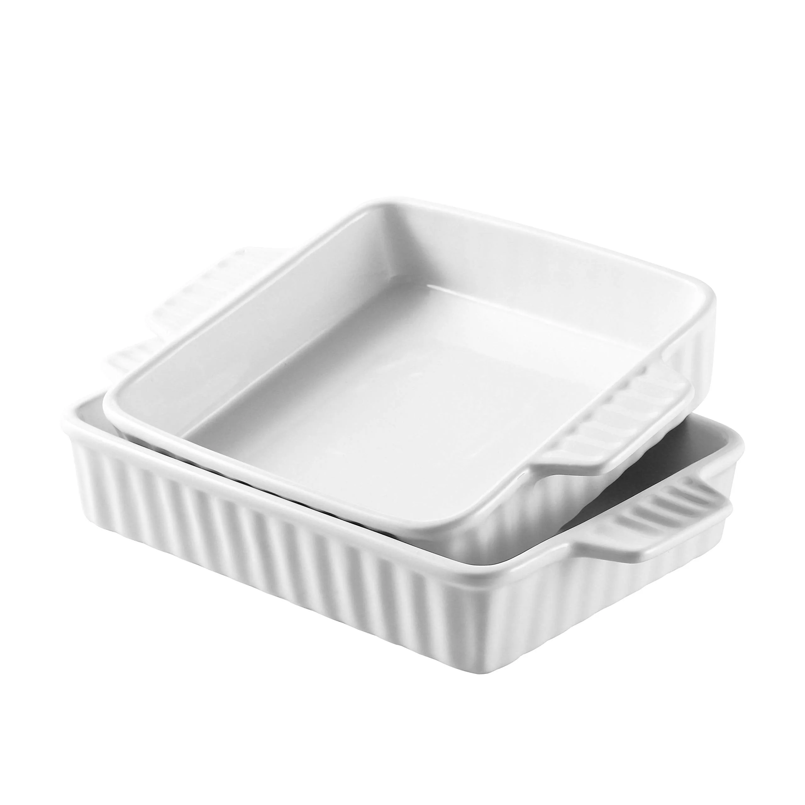 Bruntmor Set Of 2 Rectangular Bakeware Set Ceramic Baking Pan Lasagna Pans for Baking, 9.5