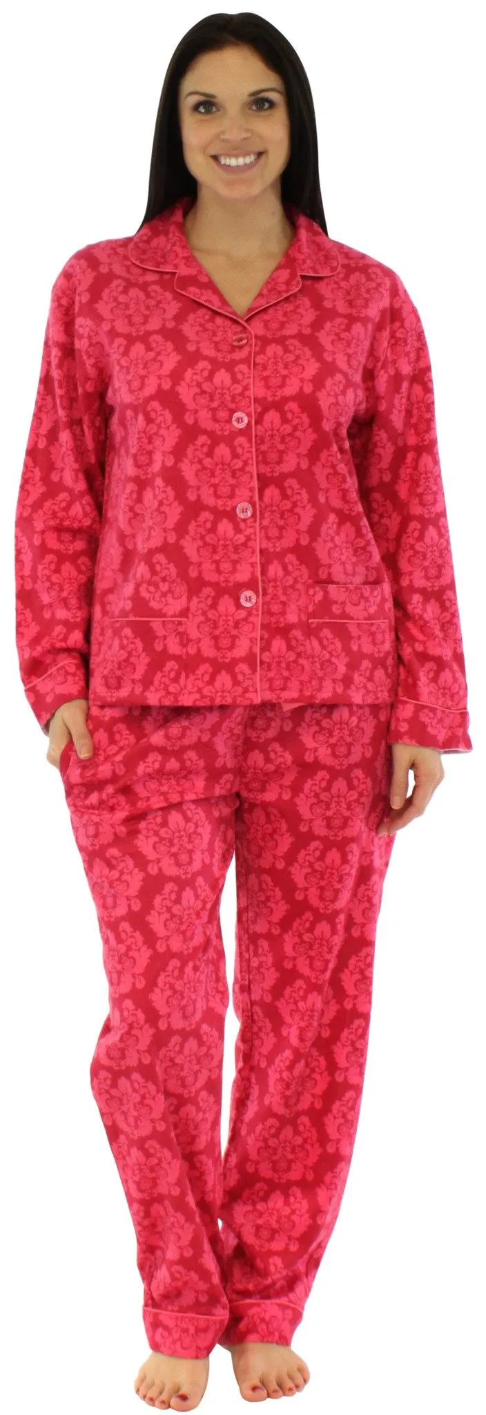 bSoft Women's Bamboo Flannel Long Sleeve Pajamas