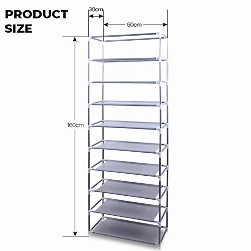 BuenoVida Shoe Rack for Home with Cover 9 Layer Shoes Stand for Home Portable Multipurpose Shoe Organizer (BiCycle Print)