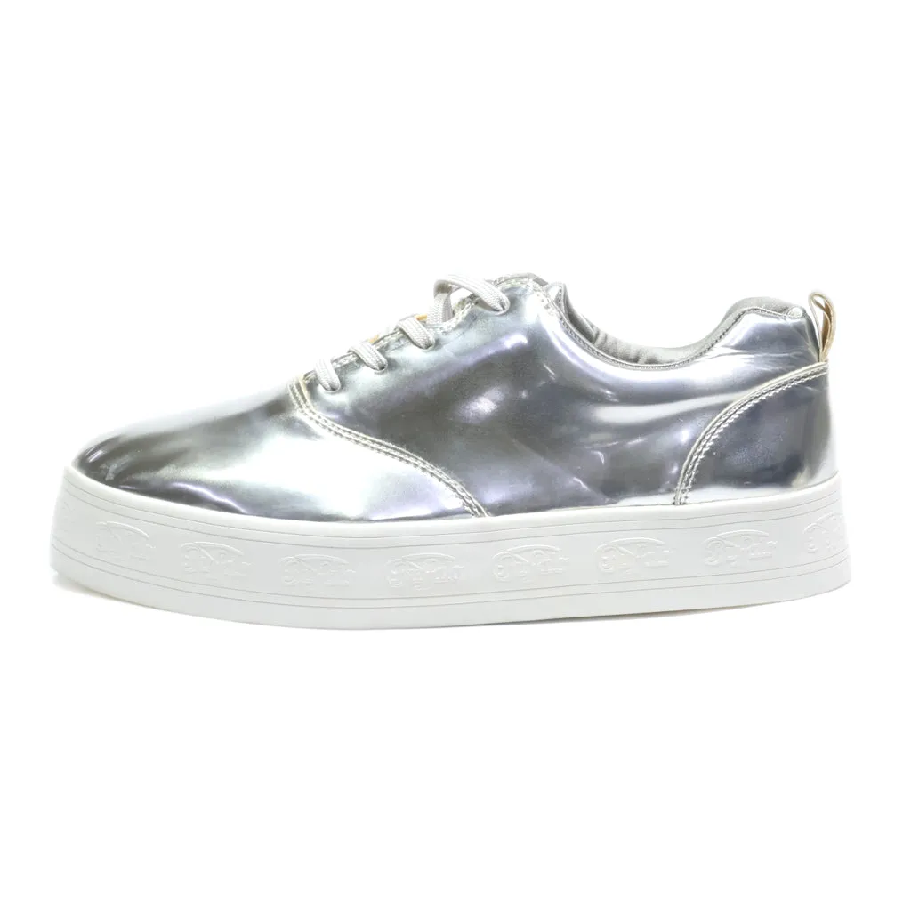 Buffalo Low-Top Sneakers Leather Silver Colour For Women