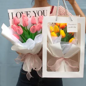 Bulk Artificial Tulips Flower Bouquet Gifts for Her Wholesale