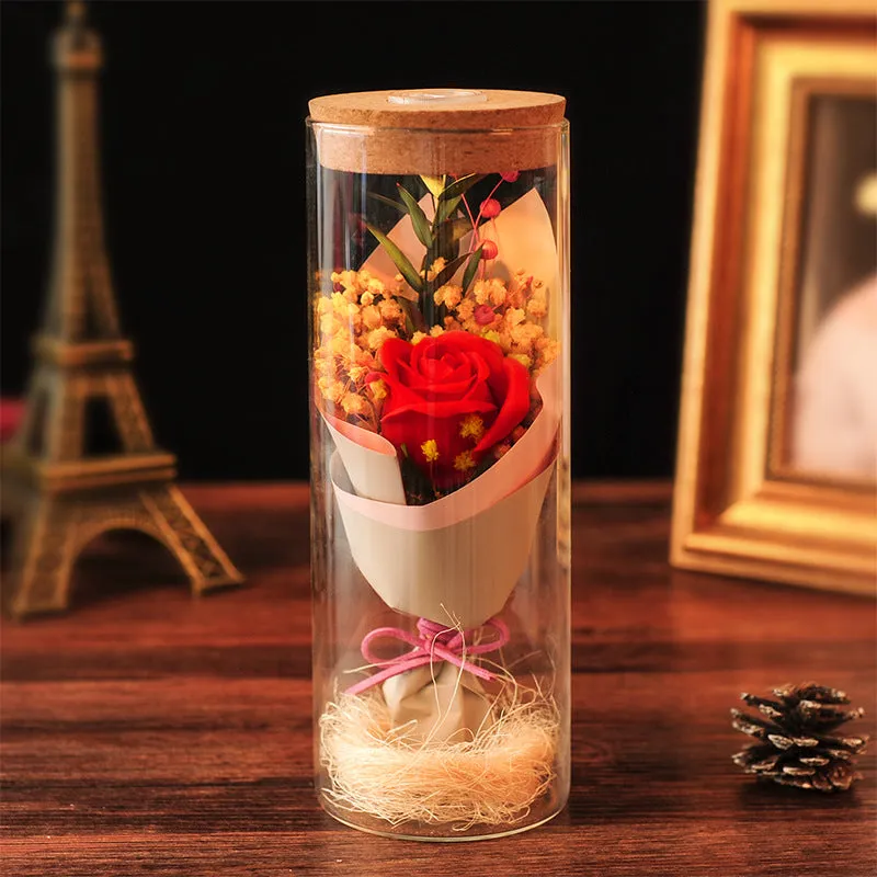 Bulk Preserved Flower in Jar with Led Lights Gifts for Her Wholesale