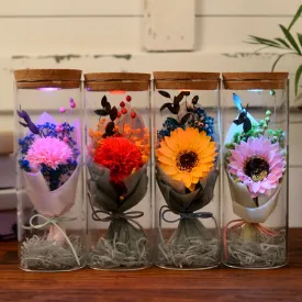 Bulk Preserved Flower in Jar with Led Lights Gifts for Her Wholesale