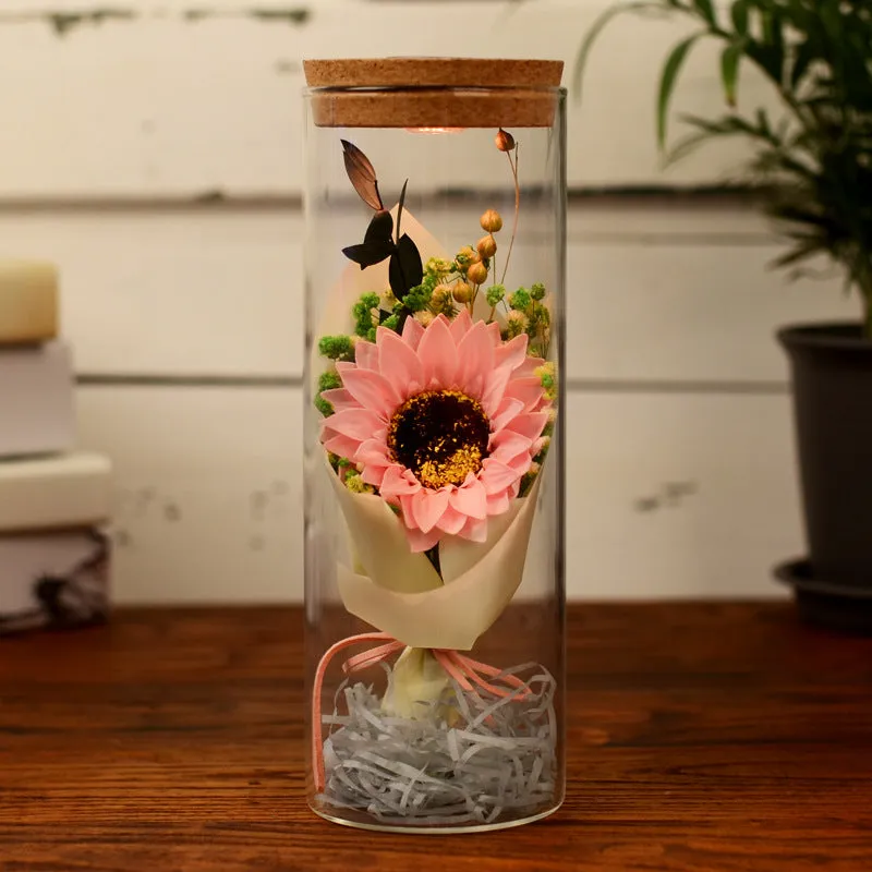 Bulk Preserved Flower in Jar with Led Lights Gifts for Her Wholesale