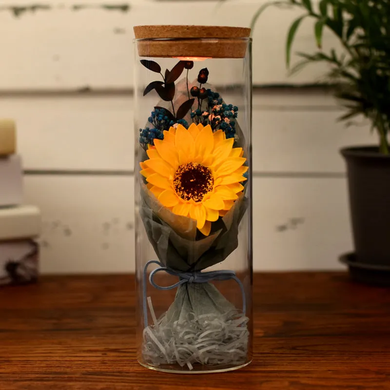 Bulk Preserved Flower in Jar with Led Lights Gifts for Her Wholesale