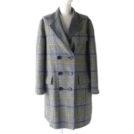 Burberry Check Houndstooth Cashmere Blend Coat