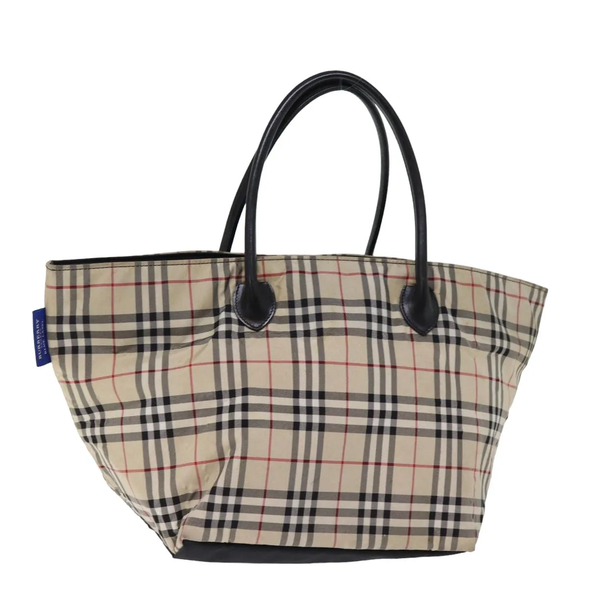 BURBERRY Nova Check Blue Label Tote Bag Nylon Beige  ti1762