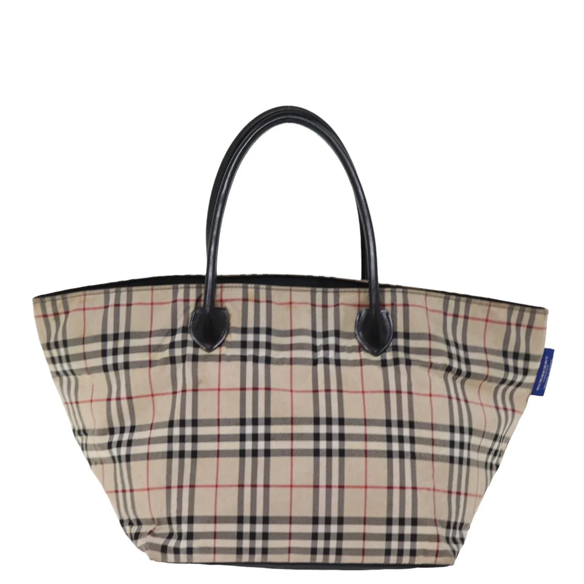 BURBERRY Nova Check Blue Label Tote Bag Nylon Beige  ti1762