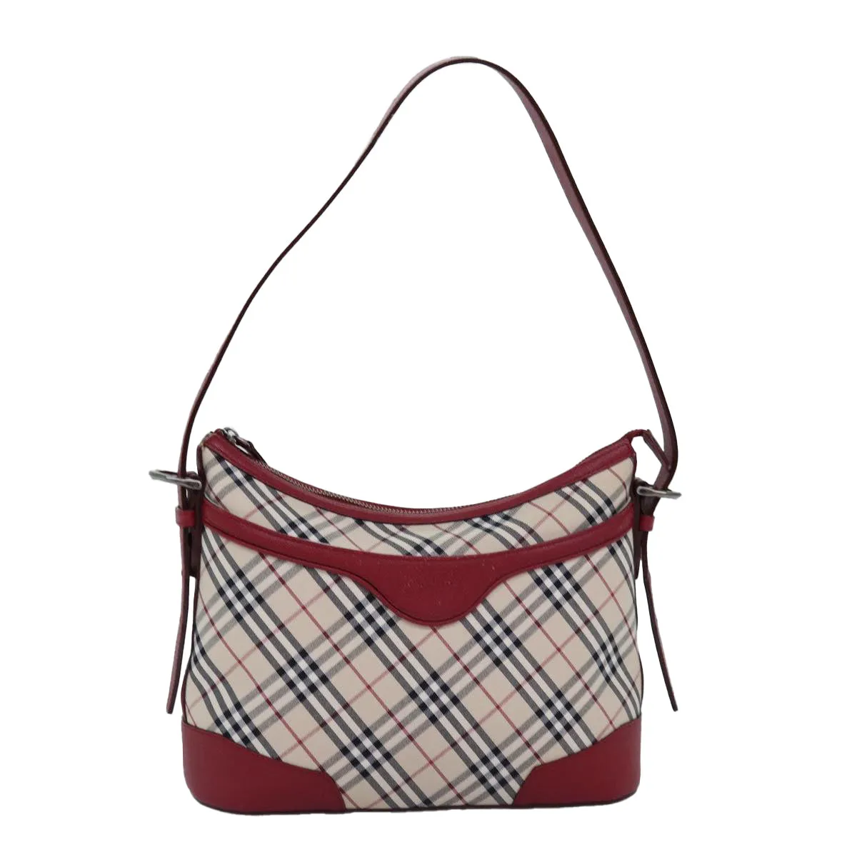 BURBERRY Nova Check Shoulder Bag Canvas Red  76480