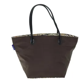 BURBERRYSs Blue Label Nova Check Tote Bag Nylon Brown  bs14252